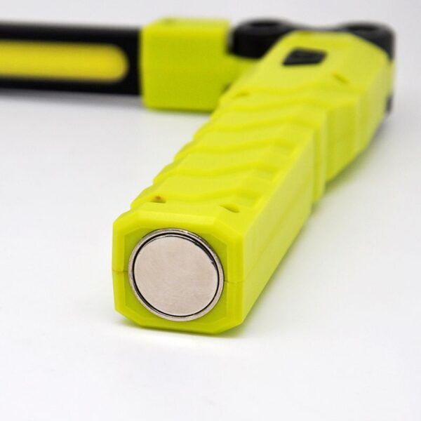 A close-up of a yellow industrial tape measure with a metallic circular end, designed for precision measurements in construction and DIY projects.