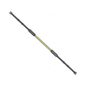 Black and yellow adjustable workout bar.