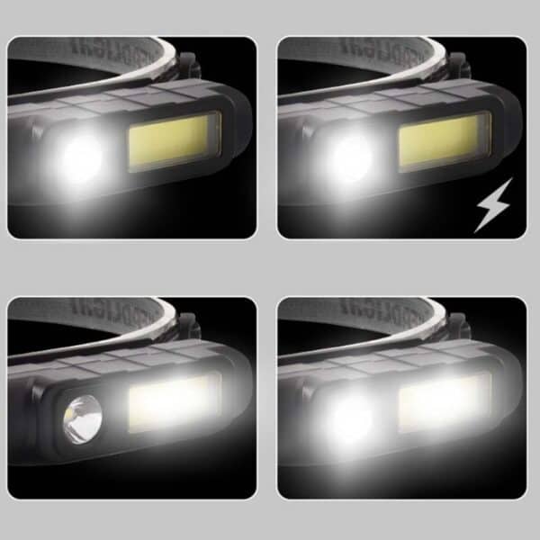 Lightweight COB Headlight for Running, Camping & Hiking - Spot/Flood Beam
