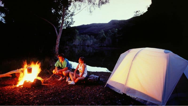 two people camping outdoor