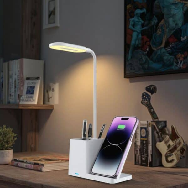 MF6670 desk lamp with wireless charger