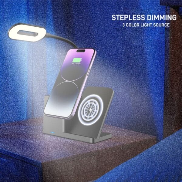 MF6670 desk lamp with wireless charger