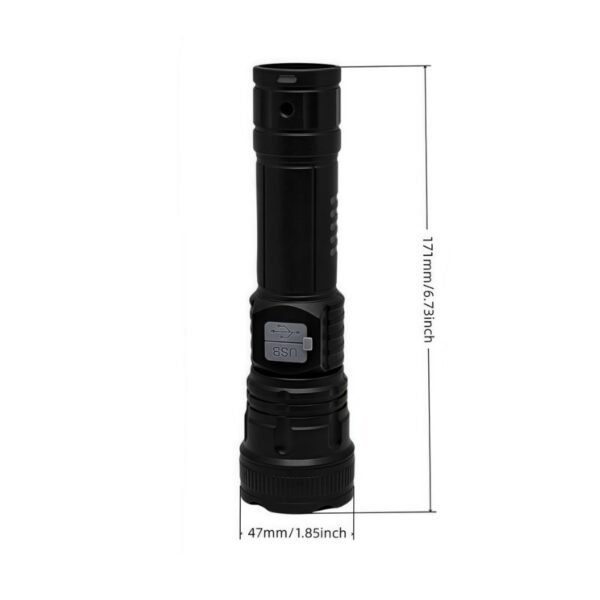 Telescopic Flashlight with USB-C Power Bank & Telescopic Zoom - 150Lm