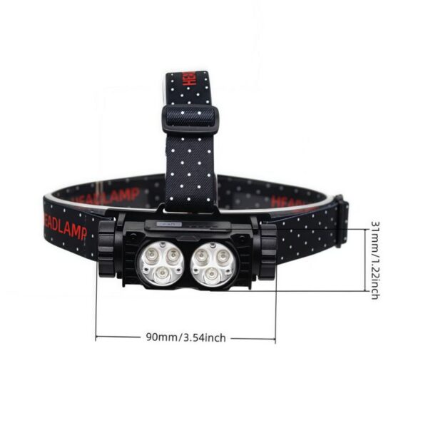 Professional Fishing Head Torch - Hands-Free LED Headlamp & Worklight, USB Rechargeable - Image 2
