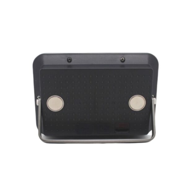 Rectangular 500LM Rechargeable Work Light with two back magnets and a sturdy metal handle; warm/white/RGB modes.