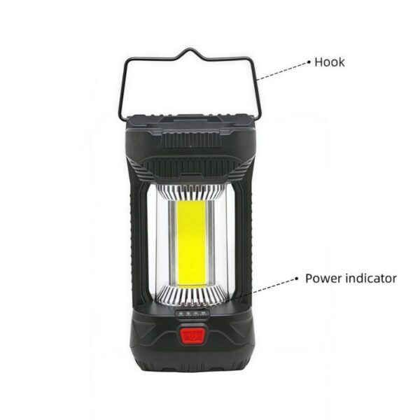 Rugged COB Camping Lantern 12W - 500LM Rechargeable Light, USB-C Charging & Bracket Mount