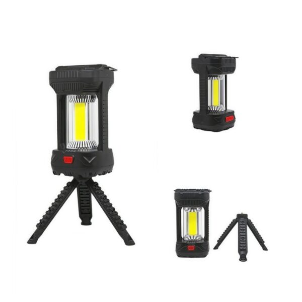 Rugged COB Camping Lantern 12W - 500LM Rechargeable Light, USB-C Charging & Bracket Mount
