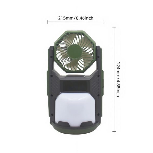 Portable hand-held fan with LED light, compact and ergonomic design, perfect for outdoor use, camping, and emergencies. Made of durable materials with adjustable settings for versatile cooling.