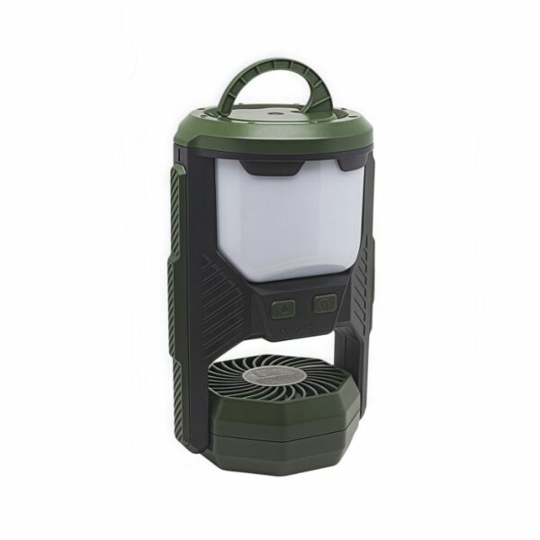 Portable Camping Fan with Light - 3‑Speed + 32 SMD LEDs, USB‑C Rechargeable, Durable ABS+PS