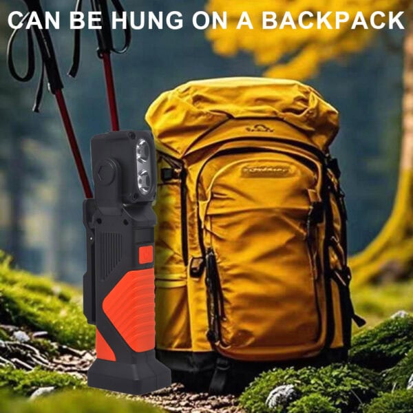 Rechargeable portable LED flashlight for camping and outdoor adventures.