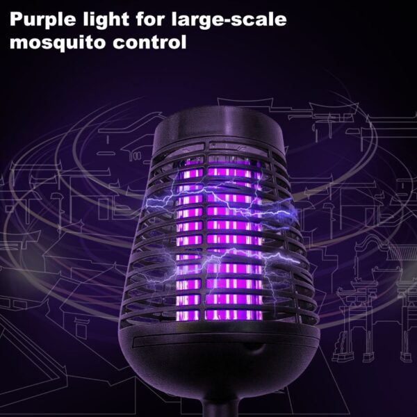 UV large-scale mosquito control device with purple LED lights attracting and eliminating mosquitoes effectively. Ideal for outdoor pest prevention and maintaining a mosquito-free environment.
