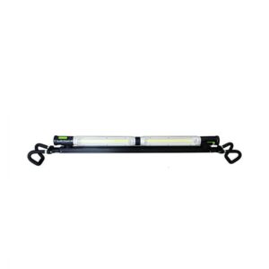 Rechargeable work light with dual LED bulbs, portable design, ideal for professional and workshop use, bright and energy-efficient lighting solution.