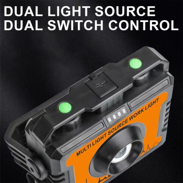 Solar‑Powered Dual Light Work Light with Hook