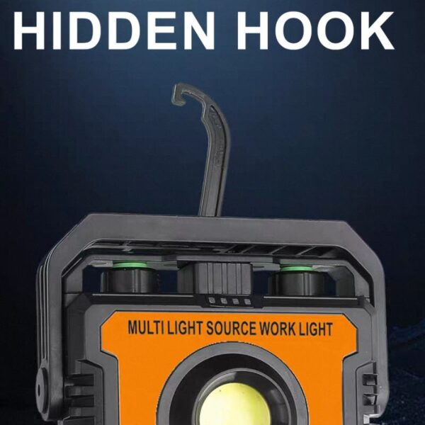Solar‑Powered Dual Light Work Light with Hook