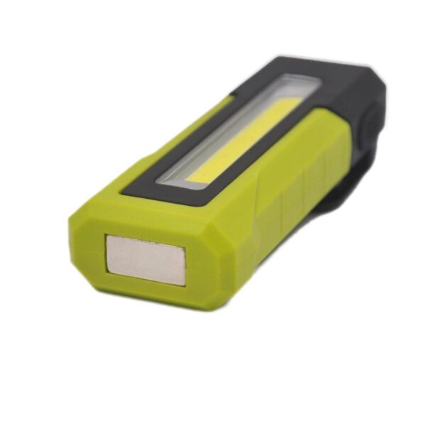 Bright yellow and black LED flashlight with durable design for outdoor and emergency use. Compact, portable, ideal for camping, hiking, and roadside safety. Battery operated with high visibility.