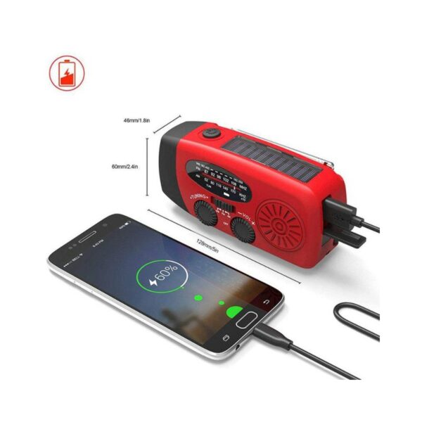 Solar Crank Radio | AM/FM/NOAA, Power Bank & LED Flashlight