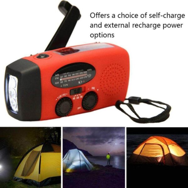 Solar Crank Radio | AM/FM/NOAA, Power Bank & LED Flashlight