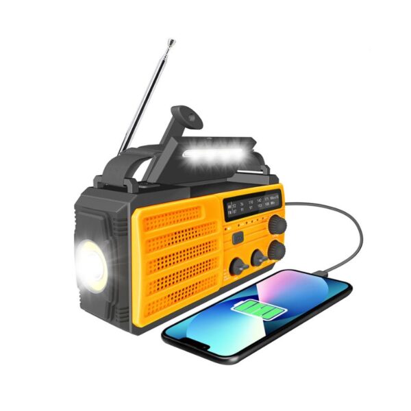 Emergency Radio Flashlight Hand Crank | 8000mAh Power Bank, NOAA, SOS Alarm