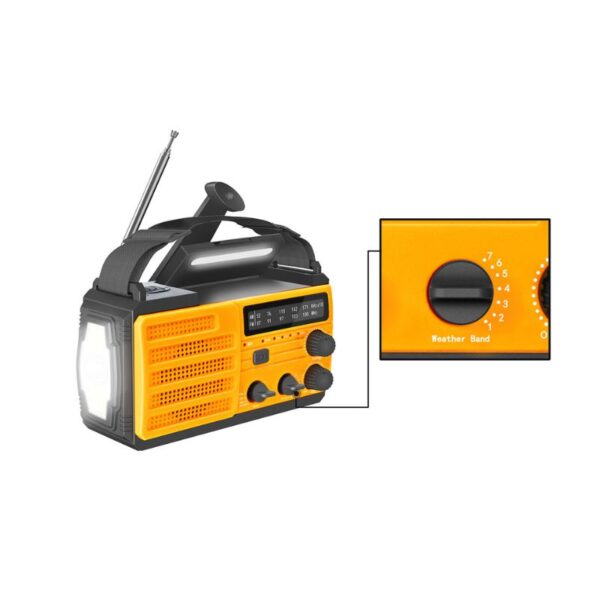 Emergency Radio Flashlight Hand Crank | 8000mAh Power Bank, NOAA, SOS Alarm