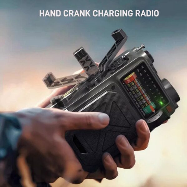 Multifunction Emergency Radio | 4000mAh Power Bank, Bluetooth, All-Band Radio, Compass & SOS