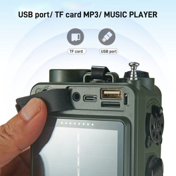 Multifunction Emergency Radio | 4000mAh Power Bank, Bluetooth, All-Band Radio, Compass & SOS