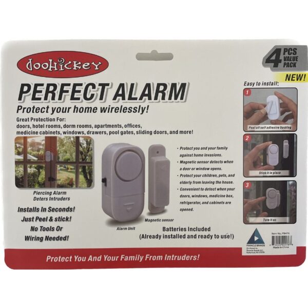 Wireless Alarm for Windows and Doors | 90dB Magnetic Sensor, Tool-Free Installation