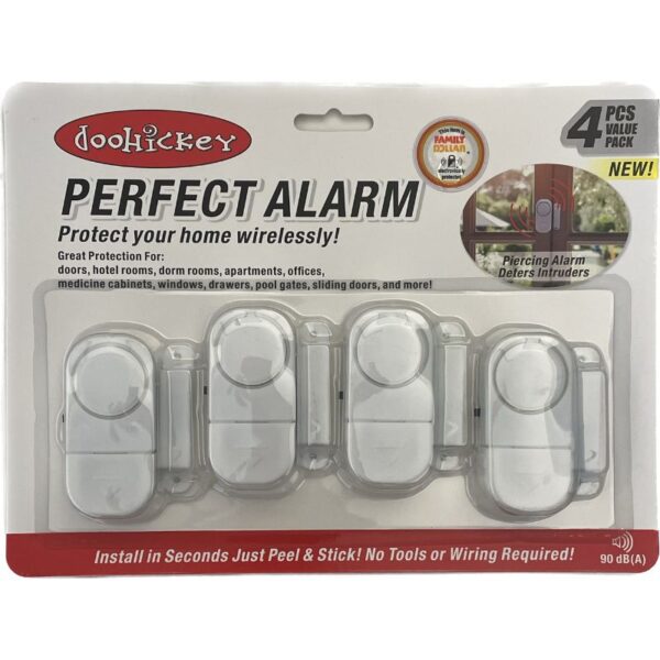 Wireless Alarm for Windows and Doors | 90dB Magnetic Sensor, Tool-Free Installation