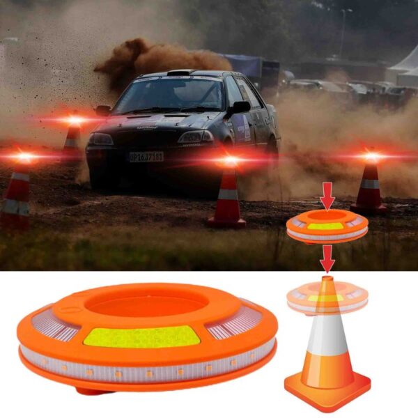 Magnetic Flashing LED Warning Light | Universal Cone Fit, 6 Modes, Type-C Rechargeable