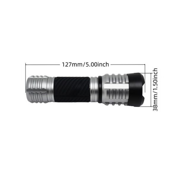 Shockproof Flashlight | 350LM, Compact Zoom, Dual-Material Build, IP44