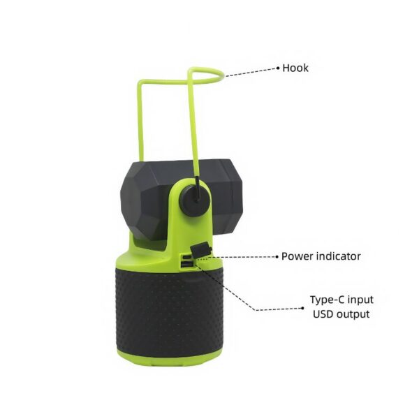 3-in-1 Portable Camping & Work Light: 480LM Brightness, 6H Runtime, Adjustable Angle for Hands-Free Lighting Anywhere
