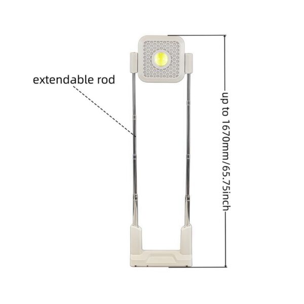 Solar Work Light | 450LM COB/SMD, 1.67m Extendable Pole, Multi-Function Base