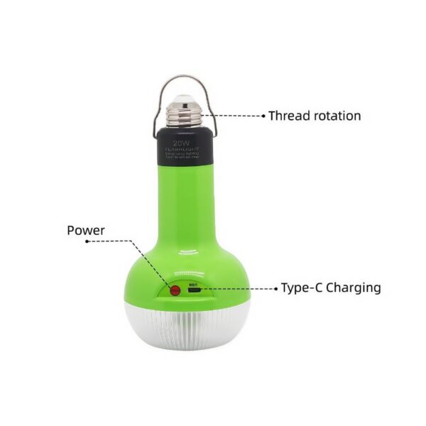 Adjustable-Angle Dual-Light Work & Camp Lamp, 250LM Brightness, 6H Runtime, Built-in Hook, Type-C Charging, Ideal for Outdoor and Task Lighting