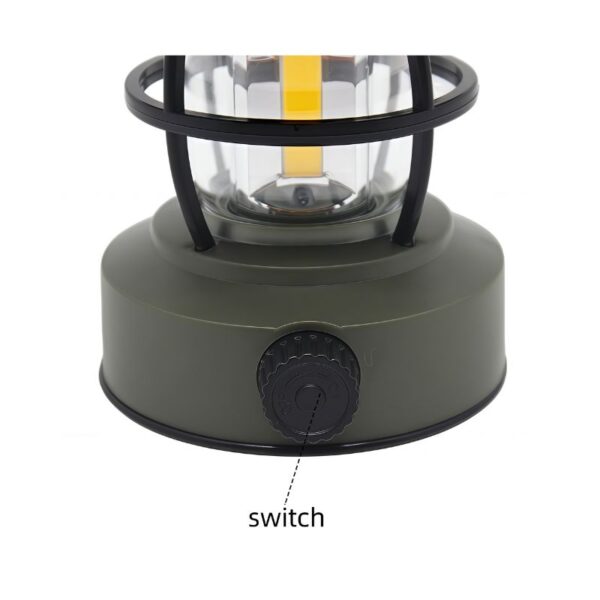 Retro Camping Lantern | 360° COB, Stepless Dimming, Type-C Rechargeable