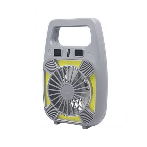 Portable Dual-Function Light & Fan | 4x COB 3W | 7H Runtime | Compact ABS Design Handle for Camping & Workshops