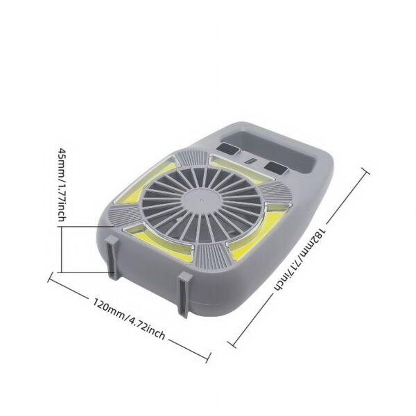 Portable Dual-Function Light & Fan | 4x COB 3W | 7H Runtime | Compact ABS Design Handle for Camping & Workshops