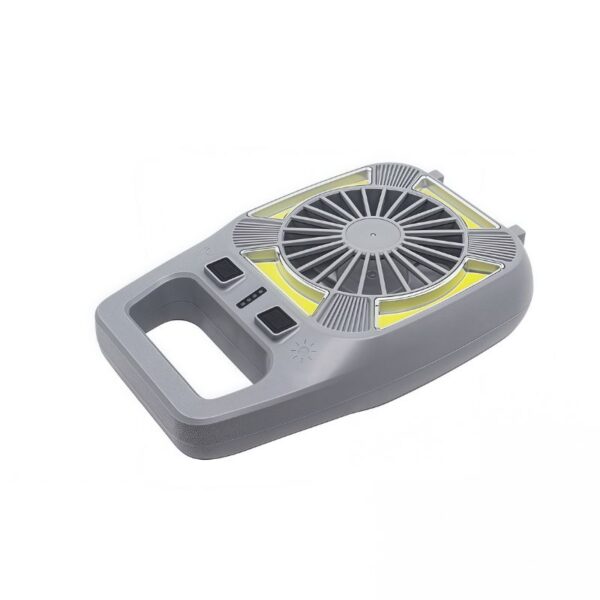 Portable Dual-Function Light & Fan | 4x COB 3W | 7H Runtime | Compact ABS Design Handle for Camping & Workshops