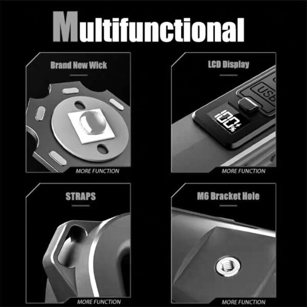 Outdoor Search Light | 531LM Dual-LED, Type-C Rechargeable, Power Output