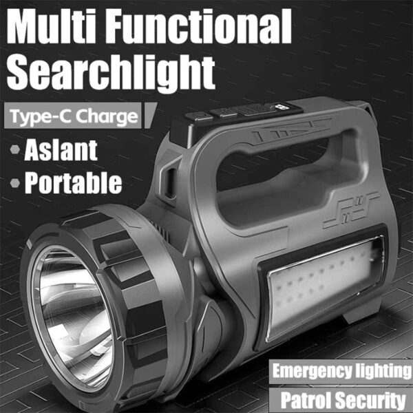 Outdoor Search Light | 531LM Dual-LED, Type-C Rechargeable, Power Output