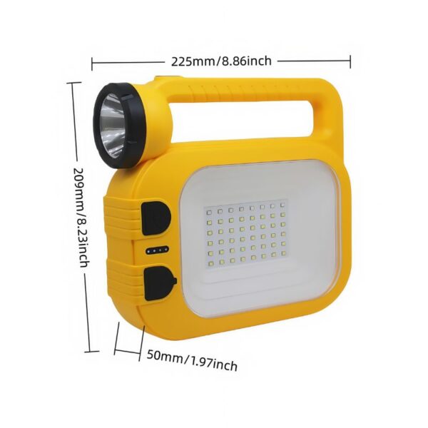Solar-Rechargeable Multi-Mode Work Light | 8H Runtime | Dual USB-C/Solar Charging | Portable Emergency & Worksite Lighting
