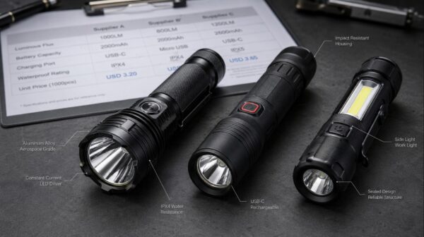 LED flashlight manufacturer evaluation with product and quotation comparison