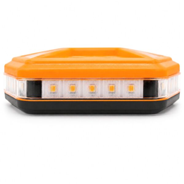 Side view of the MF8100B showing the perimeter yellow SMD warning light ring.