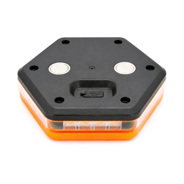 Rear close-up of the MF8100C showing two mounting magnets and the Type-C charging port.
