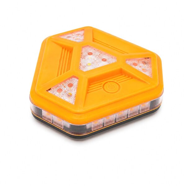 MF8100C rechargeable magnetic yellow LED warning light with white top LEDs and perimeter yellow light ring.