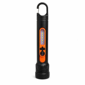 WK1039 3-in-1 rechargeable flashlight with side SMD light and integrated carabiner.