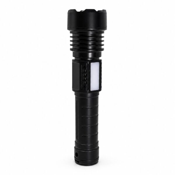 WK1047 compact rechargeable zoomable flashlight with warm and red side lighting - upright product view