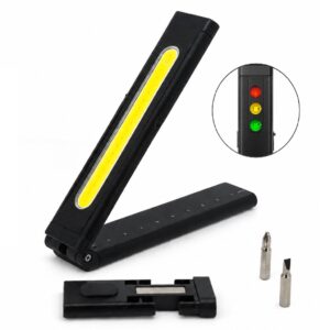 WK1048 foldable magnetic COB work light with integrated utility tools - feature set with screwdriver bits