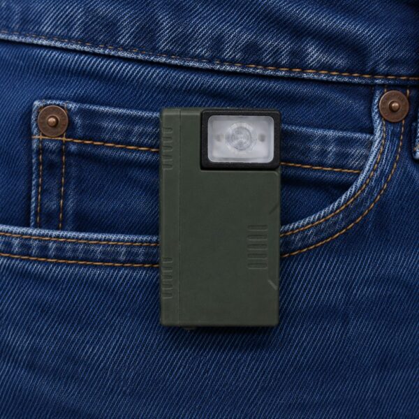 WK1049 flat EDC flashlight and pocket inspection light - pocket clip application