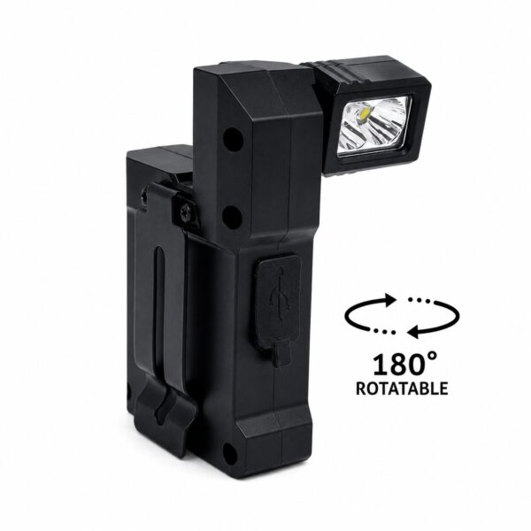 WK1052 rechargeable magnetic inspection light with an adjustable dual LED head - lamp rotation range graphic