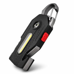 WK1053 rechargeable keychain utility light with spot and COB flood beams showing keychain spot and cob light