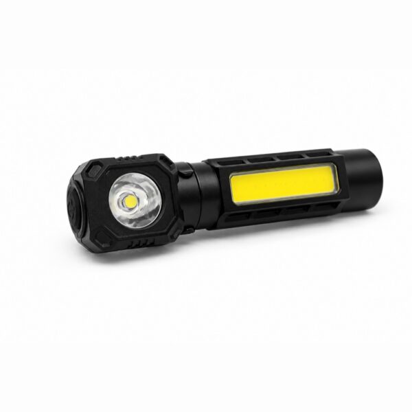 WK1054 rechargeable flashlight work light with magnetic base and clip - led and cob lighting view